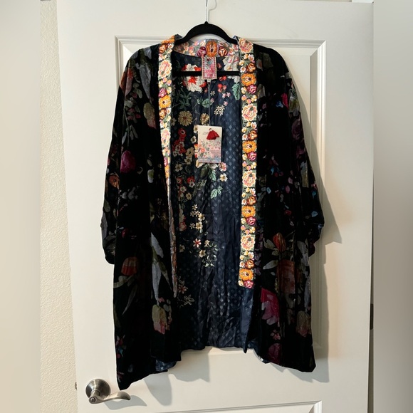 NEW Johnny Was Kehlani Kimono Womens Petite XXL Velvet Silk Boho Floral NWT - Picture 4 of 9